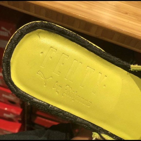 Puma X Fenty Women ESPADRILLE RIHANNA SLIPPERS SLIDES YEL/BLU/BL Women’s 6.5 - Picture 7 of 8